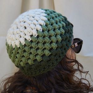 Olive Swirl Handmade Crochet Beanie